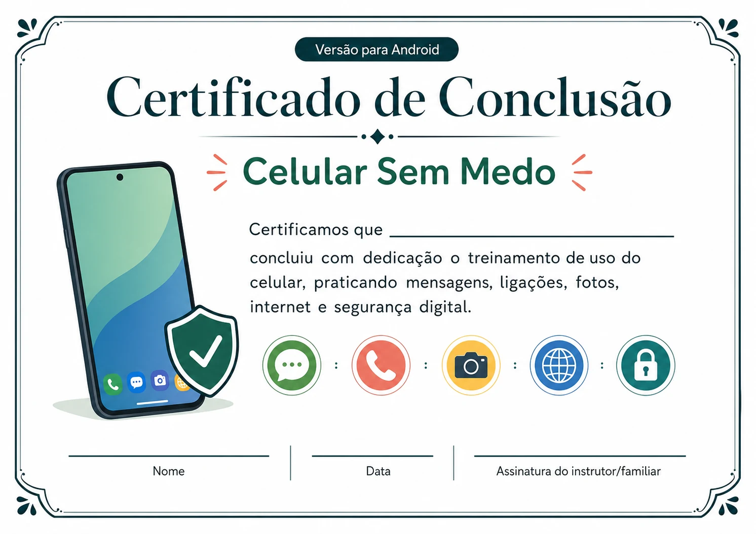 Certificado para fechar o processo com orgulho e sensação de conquista