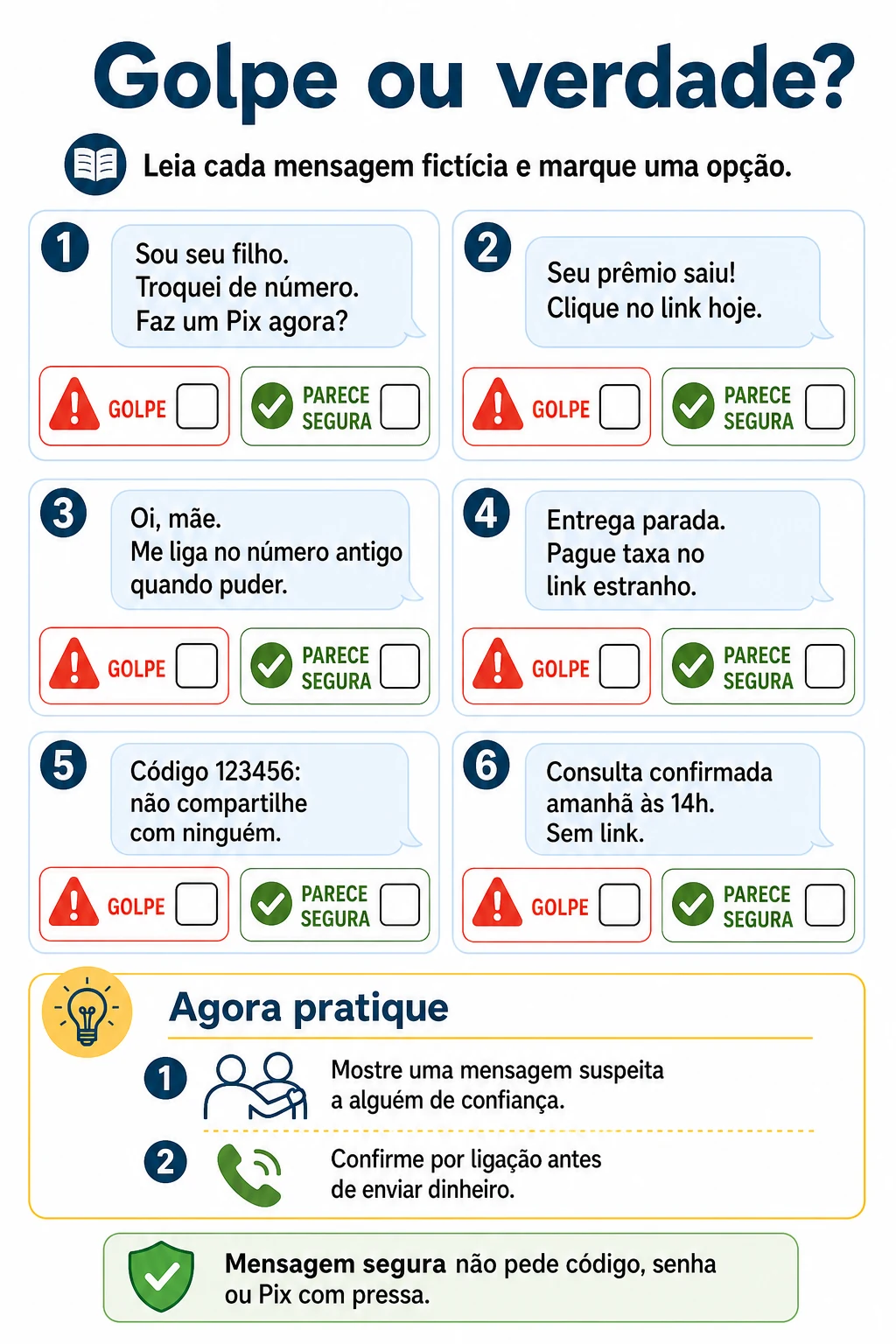 Página 8 - Atividade: golpe ou verdade