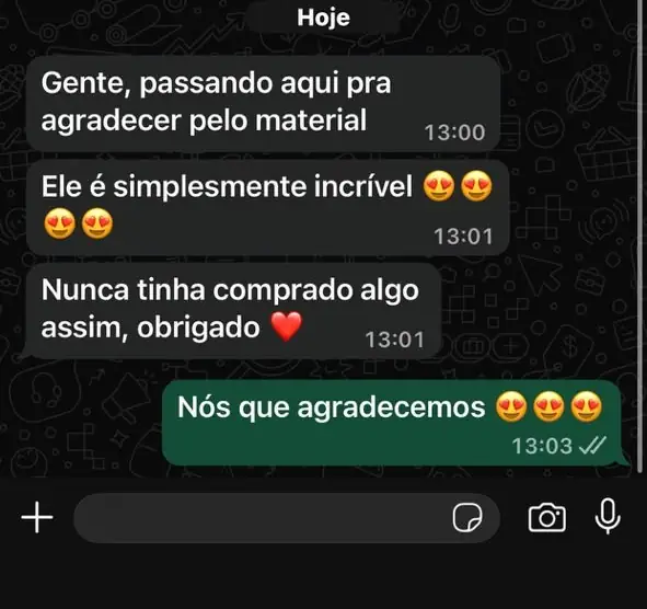 Depoimento de Cliente via WhatsApp